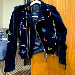 Custom velvet butterfly jacket
